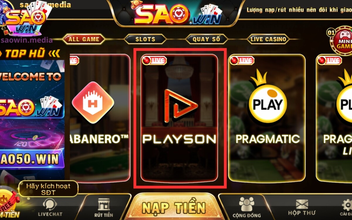 Sảnh casino live độc đáo nhất của Saowin
