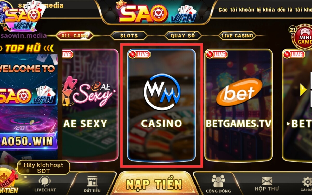 Sảnh WM Casino cá cược siêu chất